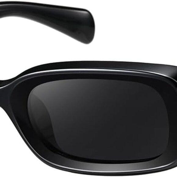 Retro Rectangle Sunglasses for Women Men Thick Frame Sun Glasses UV Protection S - Picture 1 of 6